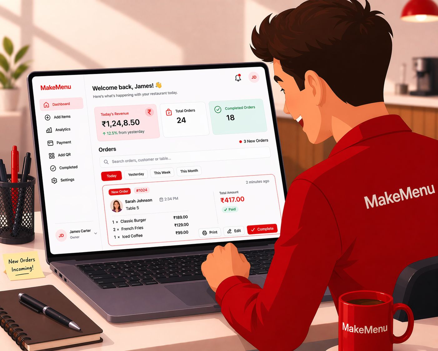 Receive Orders on Your Screen